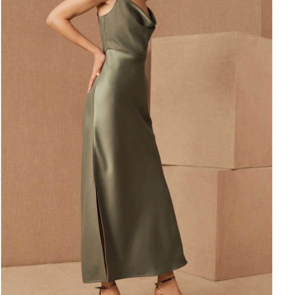 Moss green BHDLN bridesmaid dress